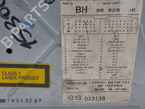 Radio CHEVROLET AVEO / KALOS Saloon (T250, T255) 1.4 | BP20761628E6 