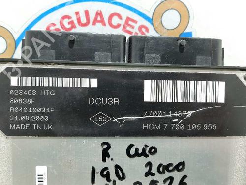 Engine control unit (ECU) RENAULT CLIO II (BB_, CB_) 1.9 D (B/CB0E, BB0J) | BP20730447M57 
