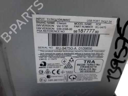 Radio CITROËN C3 / C3 ORIGIN III (SX)  | BP20753357E6 