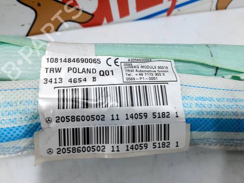 Right curtain airbag MERCEDES-BENZ C-CLASS (W205) C 220 BlueTEC / d (205.002, 205.004) | BP20751075C12 