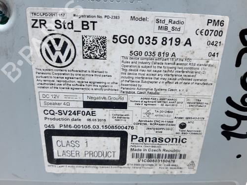 Radio VW GOLF VII (5G1, BQ1, BE1, BE2)  | BP20757462E6 
