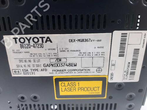 Radio TOYOTA PRIUS Liftback (_W2_) 1.5 Hybrid (NHW20_, NHW20R) | BP20732037E6 