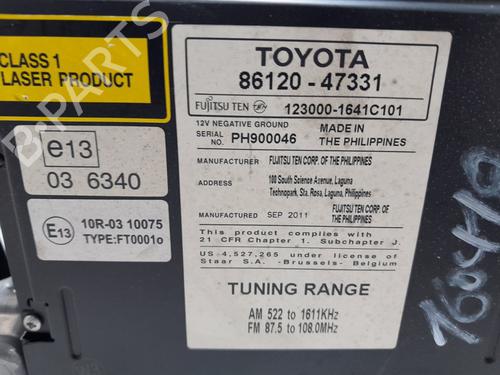 Radio TOYOTA PRIUS (_W3_) 1.8 Hybrid (ZVW3_) | BP20766837E6 