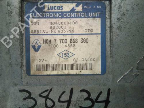 Engine control unit (ECU) RENAULT CLIO II (BB_, CB_) 1.9 D (B/CB0E, BB0J) | BP20797662M57 