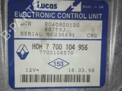 Engine control unit (ECU) RENAULT KANGOO (KC0/1_)  | BP20792475M57 