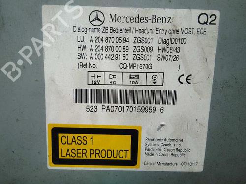 Radio MERCEDES-BENZ C-CLASS (W204) C 200 CDI (204.007, 204.006) | BP20801972E6 