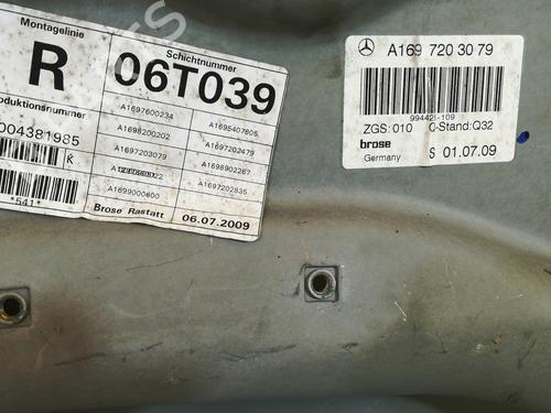 Front right window mechanism MERCEDES-BENZ A-CLASS (W169) A 180 CDI (169.007, 169.307) | BP20755803C23 