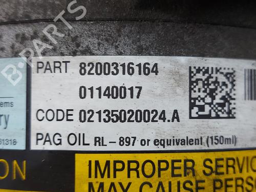 AC compressor RENAULT MEGANE II (BM0/1_, CM0/1_) 1.5 dCi (BM02, BM13, BM2A, CM02, CM13) | BP20824235M34 