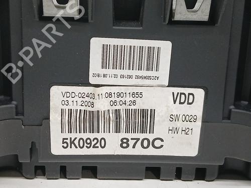 Instrument cluster VW GOLF VI (5K1)  | BP27261618C47 