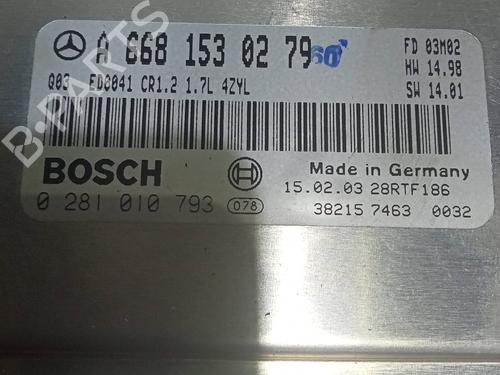 Engine control unit (ECU) MERCEDES-BENZ A-CLASS (W168) A 170 CDI (168.009, 168.109) | BP20839563M57 