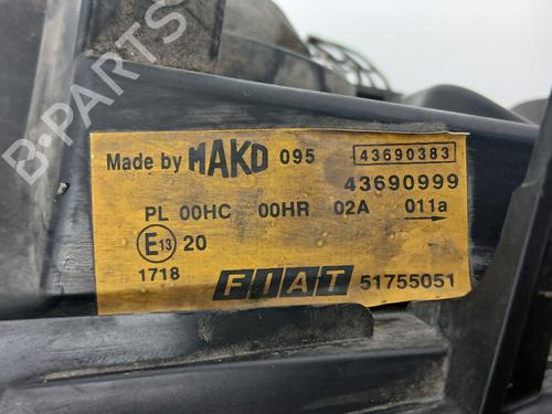 Left headlight FIAT DOBLO Box Body/MPV (223_) 1.9 JTD | BP29610862C28 