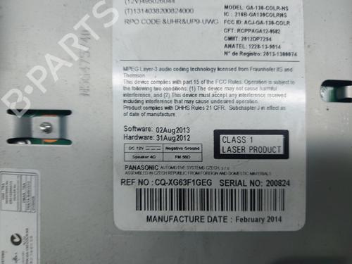 Radio OPEL ZAFIRA TOURER C (P12)  | BP26664207E6 