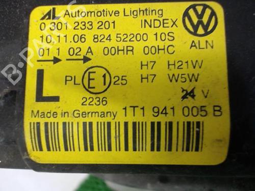 Used Left headlight VW TOURAN (1T1, 1T2) 1.9 TDI (105 hp) 20874345