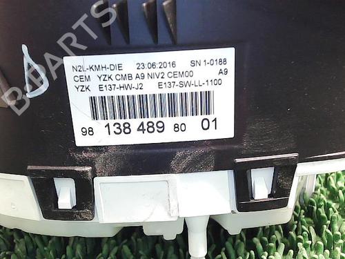 Used Instrument cluster Instrument cluster PEUGEOT 208 I (CA_, CC_) 1.6 BlueHDi 100 (100 hp) 22089758 22089758