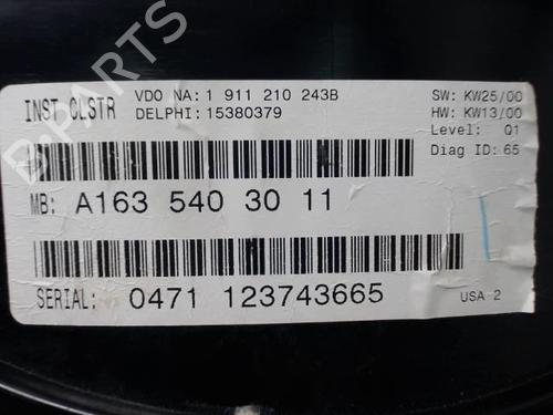 Instrument cluster MERCEDES-BENZ M-CLASS (W163) ML 270 CDI (163.113) | BP22088345C47