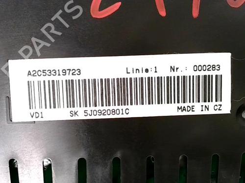 Instrument cluster SKODA FABIA II (542) 1.4 TDI | BP23334224C47