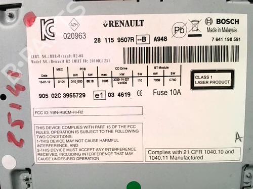Radio RENAULT KOLEOS I (HY_) 2.0 dCi 4x4 (HY0K) | BP29924887E6 - Image 2