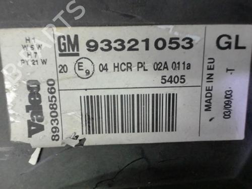 Right headlight OPEL MERIVA A MPV (X03) 1.7 DTI (E75) | BP21164731C29 