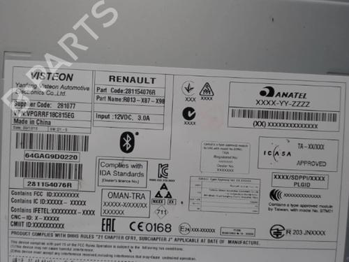Radio RENAULT CLIO IV (BH_) 1.5 dCi 75 | BP22080945E6 