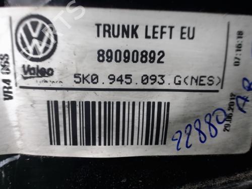 Used Left tailgate light VW GOLF VI (5K1) 1.6 TDI (105 hp) 22086379