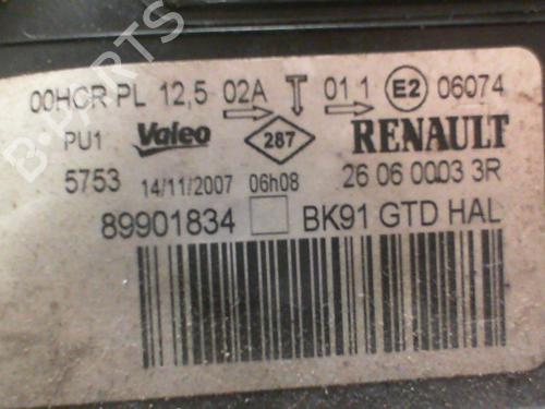 Used Left headlight Left headlight RENAULT LAGUNA III (BT0/1) 1.5 dCi (BT00, BT0A, BT0T, BT1J) (110 hp) 22180416 22180416
