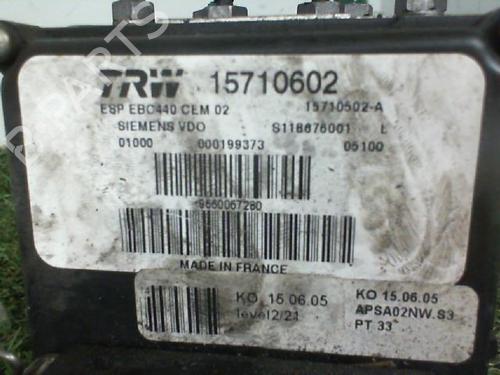 Used ABS pump ABS pump PEUGEOT 407 (6D_) 1.6 HDi 110 (6D9HZC, 6D9HYC) (109 hp) 29143083 29143083