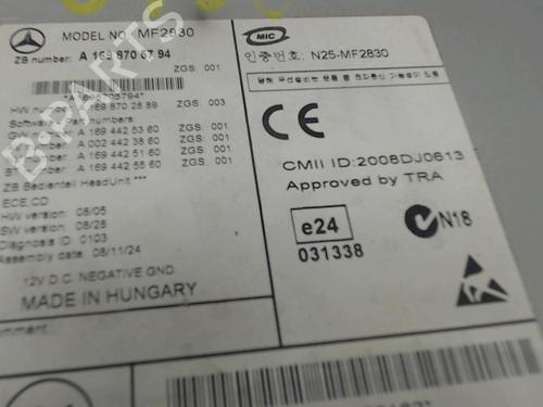 Radio MERCEDES-BENZ B-CLASS Sports Tourer (W245) B 180 CDI (245.207) | BP20881474E6 