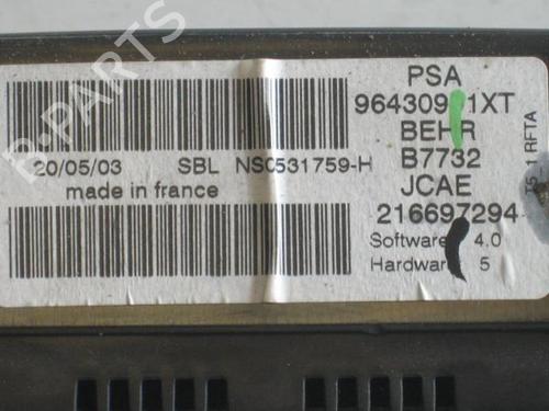 Climate control PEUGEOT 307 (3A/C) 2.0 HDi 110 | BP22105693I5 