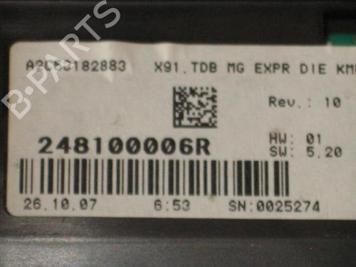Used Instrument cluster Instrument cluster RENAULT LAGUNA III (BT0/1) 1.5 dCi (BT00, BT0A, BT0T, BT1J) (110 hp) 20898424 20898424