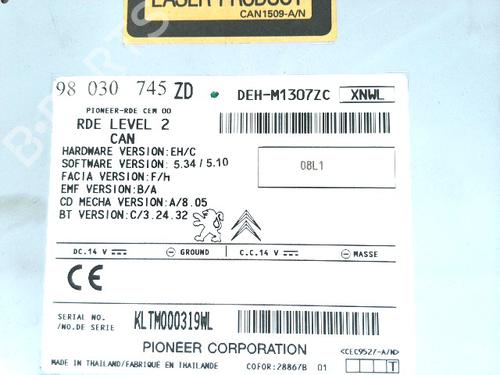 Radio PEUGEOT 208 I (CA_, CC_) 1.4 HDi | BP28965457E6 