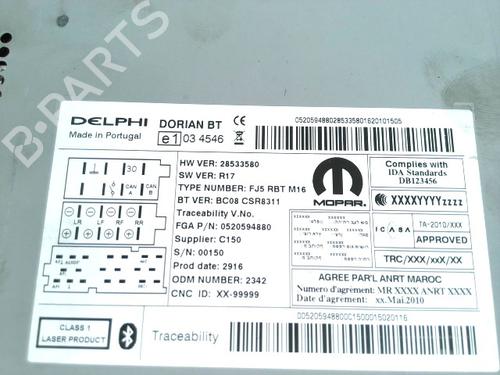 Radio OPEL COMBO Box Body/MPV (X12) 1.3 CDTI (B05) | BP27384618E6 