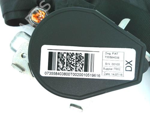 Front right seatbelt OPEL COMBO Box Body/MPV (X12) 1.3 CDTI (B05) | BP27384619I25 - Image 3