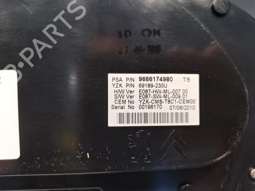 Instrument cluster PEUGEOT 3008 I MPV (0U_) 1.6 HDi | BP20918530C47 