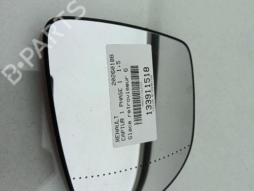 Used Left mirror glass Left mirror glass RENAULT CAPTUR I (J5_, H5_) 1.5 dCi 90 (J5N4, J5M5, J5MW, J5M6, J5AL, J5AJ) (90 hp) 39696332 39696332
