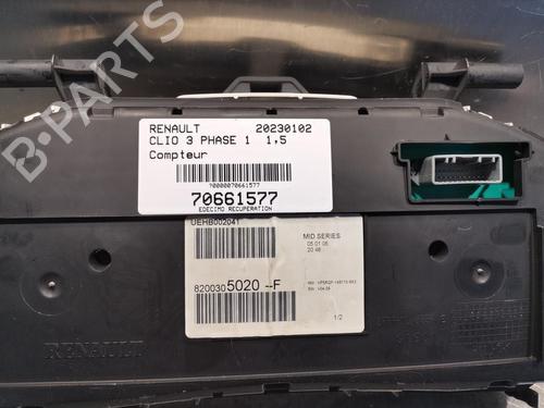 Used Instrument cluster RENAULT CLIO III (BR0/1, CR0/1) 1.5 dCi (BR17, CR17) (86 hp) 20918683