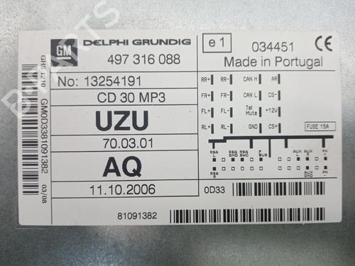 Sistema audio OPEL CORSA D (S07)  | BP21041685E6