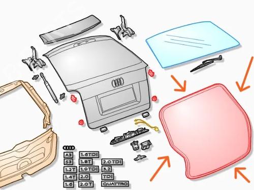 Used Rubber door seal Rubber door seal AUDI A3 Sportback (8PA) 2.0 TDI (140 hp) 33965524 33965524