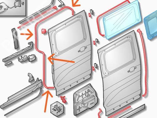Used Rubber door seal PEUGEOT EXPERT Van (V_) 1.5 BlueHDi 120 (120 hp) 32238619
