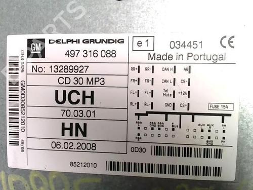 Bilradio OPEL CORSA D (S07) 1.3 CDTI (L08, L68) (75 hp) 25418626