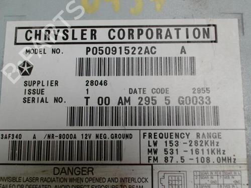 Radio CHRYSLER PT CRUISER (PT_) 2.4 | BP31235438E6 