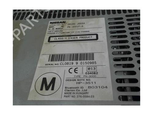 Radio NISSAN QASHQAI I (J10, NJ10) 2.0 dCi | BP25418065E6