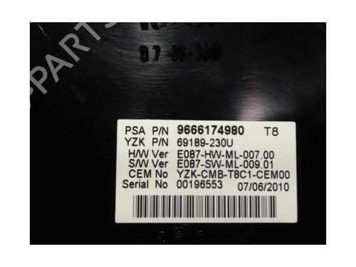 Instrument cluster PEUGEOT 5008 (0U_, 0E_) 1.6 HDi | BP25387796C47 