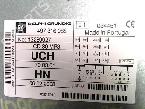 Used Radio OPEL CORSA D (S07) 1.3 CDTI (L08, L68) (90 hp) 25418626