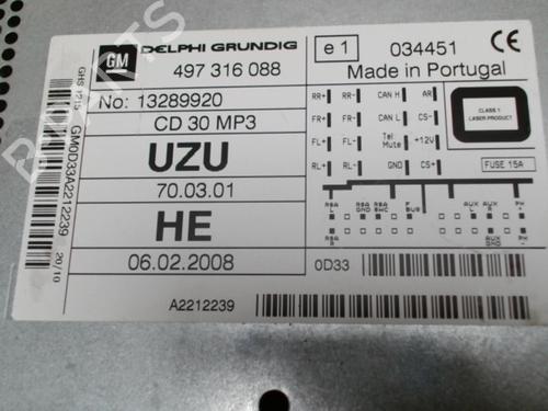 Radio OPEL CORSA D (S07) 1.3 CDTI (L08, L68) | BP31227725E6 - Image 2