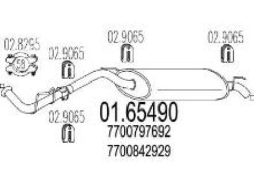 Used Exhaust system RENAULT CLIO II (BB_, CB_) 1.9 D (B/CB0E, BB0J) (64 hp) 30665337