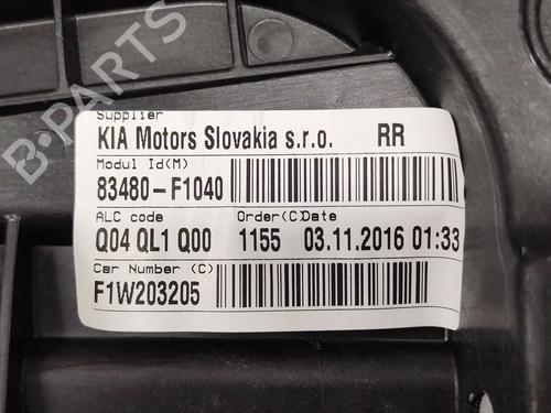 Rear right window mechanism KIA SPORTAGE IV (QL, QLE) 1.7 CRDi | BP32281955C25