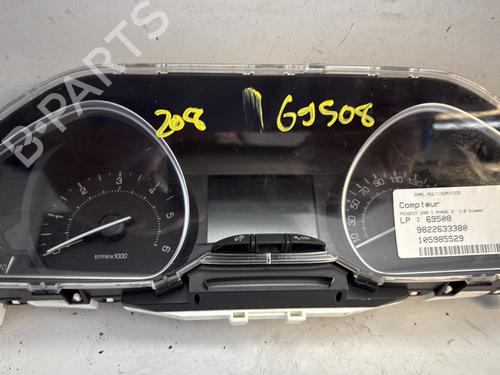Used Instrument cluster PEUGEOT 208 I (CA_, CC_) 1.6 HDi / BlueHDi 75 (75 hp) 25866427