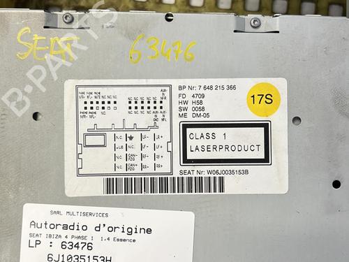 Radio SEAT IBIZA IV (6J5, 6P1) 1.4 | BP21331041E6 