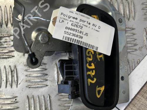Used Front right exterior door handle CITROËN BERLINGO / BERLINGO FIRST Box Body/MPV (M_) 2.0 HDI 90 (MBRHY, MCRHY) (90 hp) 21355280