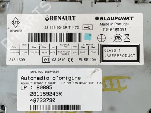 Used Radio RENAULT SCÉNIC III (JZ0/1_) 1.5 dCi (106 hp) 21343512